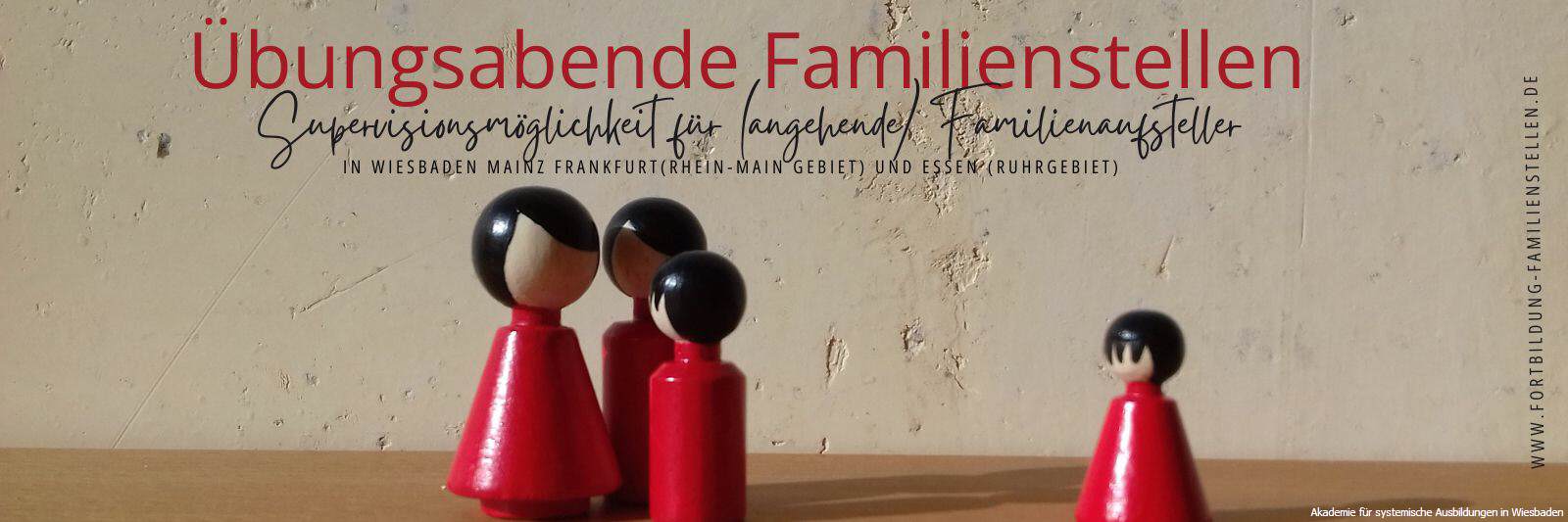 Familienaufstellung üben lernen symbolisiert durch eine Gruppe von Figuren.